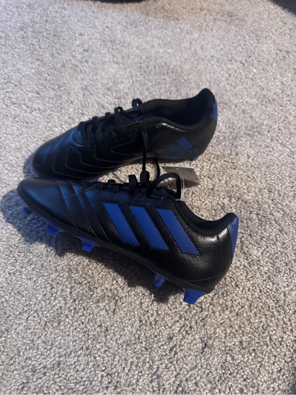 Adidas Kids Black & Blue Soccer Cleats